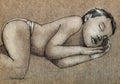 Sketch of a sleeping child