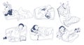 Sketch Sleeping Kids Set