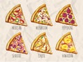 Sketch of slices of pizza Royalty Free Stock Photo