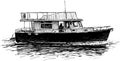 Sketch of a small pleasure boat