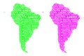 Map of continent South America - vector illustration Royalty Free Stock Photo