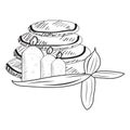 Sketch of spa objects Royalty Free Stock Photo