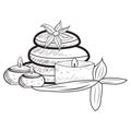 Sketch of spa objects Royalty Free Stock Photo