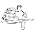 Sketch of spa objects Royalty Free Stock Photo