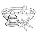 Sketch of spa objects Royalty Free Stock Photo