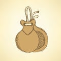 Sketch spanish castanet in vintage style Royalty Free Stock Photo