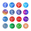 Sketch and sphare Social media icon and buttons