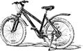 Sketch of standing bicycle for active recreation Royalty Free Stock Photo