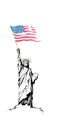 Sketch of Statue of Liberty on front, hand drawn Royalty Free Stock Photo