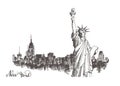 Sketch of the statue of liberty Royalty Free Stock Photo