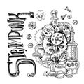 Sketch steampunk mechanism Royalty Free Stock Photo