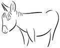 Sketch of a stilyzed donkey isolated