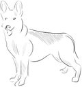 Sketch of a stilyzed wolfhound isolated