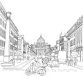 Sketch of the street of Rome Royalty Free Stock Photo