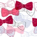 Sketch style bow ties seamless pattern. Royalty Free Stock Photo