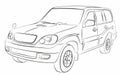Sketch of the SUV. Royalty Free Stock Photo