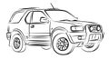 Sketch of the SUV. Royalty Free Stock Photo