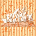 Sketch Sydney opera, vector background eps 10