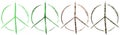 Set of Sketch of symbol of peace isolated Royalty Free Stock Photo