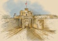 Sketch of T Mdina, MALTA