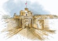 Sketch of T Mdina, MALTA