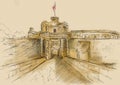 Sketch of T Mdina, MALTA