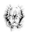 Sketch of tattoo art, monster Royalty Free Stock Photo