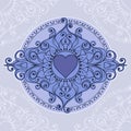 Sketch of tattoo henna hearts Royalty Free Stock Photo