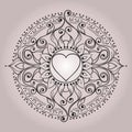 Sketch of tattoo henna hearts Royalty Free Stock Photo