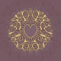 Sketch of tattoo henna hearts Royalty Free Stock Photo