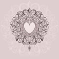 Sketch of tattoo henna hearts Royalty Free Stock Photo