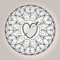 Sketch of tattoo henna hearts Royalty Free Stock Photo