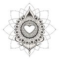 Sketch of tattoo henna hearts Royalty Free Stock Photo