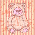 Sketch Teddy bear, vector vintage background