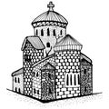 Sketch temple, church. Vector illustration of a church