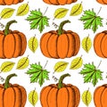 Sketch Thanksgiving seamless pattern