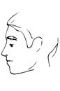 Sketch to portrait of a young man`s profile Royalty Free Stock Photo