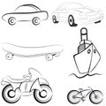 Sketch transport vector illustration