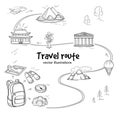 Sketch Travel Route Concept