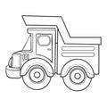 Sketch truck coloring book, isolated object on white background, vector illustration,