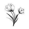 Monochrome Black Crocus: Clean And Sharp Inking With Graceful Lines