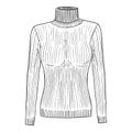 Sketch Turtleneck Sweater. Women Casual Clothing