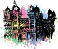 Sketch of Very Famous Mysore Palace Outline Editable Illustration