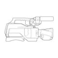 sketch of a video camera on a white backgroundra. video camera, vector sketch illustration for training tamplate Royalty Free Stock Photo