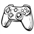 A sketch of a video game joystick, symbolizing a gamer's controller, featuring a retro computer and arcade gaming Royalty Free Stock Photo