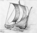 Sketch of a viking ship - drakkar