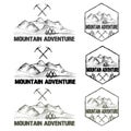 Sketch vintage labels mountain adventure Royalty Free Stock Photo