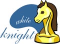 A sketch of white chess knight figure vector illustration Royalty Free Stock Photo