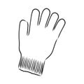 Sketch of winter gloves, vector illustration isoltaed on white background, pair of gloves, gloves, vector sketch illustration