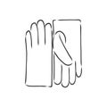 Sketch of winter gloves, vector illustration isoltaed on white background, pair of gloves, gloves, vector sketch illustration